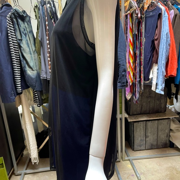 ASOS Black sheer top with black & blue undercover - Picture 2 of 8